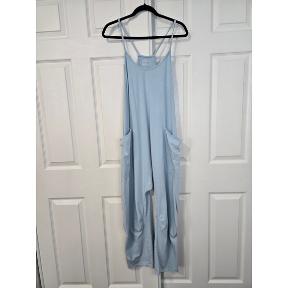 Free People Movement Pants - Free People Movement Hot Shot Onesie Light Blue Jumpsuit Small